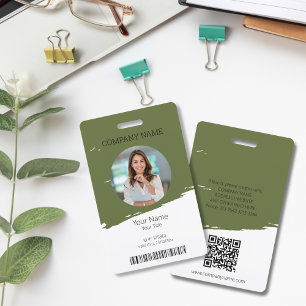 Bearbeitbare Farbmitarbeiter-ID-Foto, QR- und Bar- Ausweis