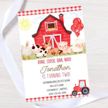 Bearbeitbare Farm-Geburtstagseinladung - Sofortdow