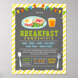 Bearbeitbare Frühstück-Fundraising-Flugblatt Poster