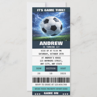 Bearbeitbare Fußballartikel für Kinder Ticket Gebu Einladung