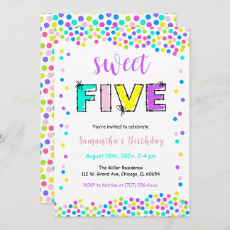 Bearbeitbare Geburtstagseinladung Mädchen Alter 5 Einladung