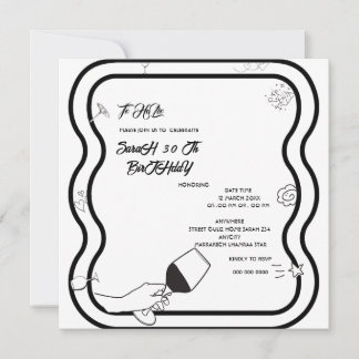 Bearbeitbare Geburtstagsparty Invi Hand Drawn Einl Einladung