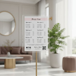 Bearbeitbare Geschäftspreisliste Vorlage | Spa, Na Sockelschild