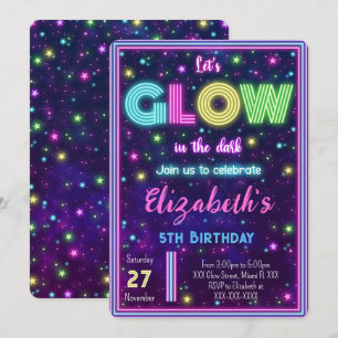 Bearbeitbare Glow-Einladung Einladung