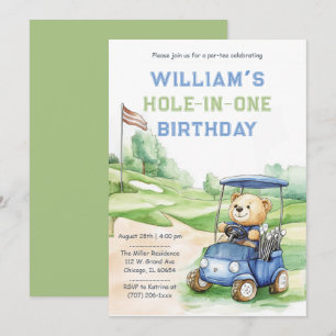 Bearbeitbare Golfparty-Einladung für Kinder Einladung