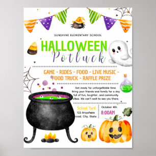 Bearbeitbare Halloween-Potluck-Fundraiser-Flugblat Poster