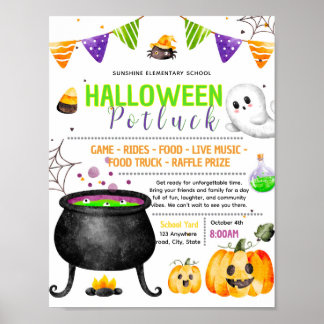 Bearbeitbare Halloween-Potluck-Fundraiser-Flugblat Poster