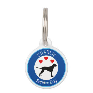 Bearbeitbare Hearts-Service-Hunde-Round-Pet-Tag Haustiermarke