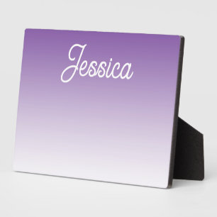 (Bearbeitbare) Helllila-Farb-Ombre und Ihr Text Fotoplatte