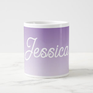 (Bearbeitbare) Helllila-Farb-Ombre und Ihr Text Jumbo-Tasse