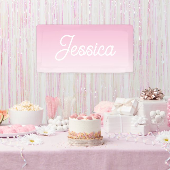 (Bearbeitbare) Hellrosa-Farb-Ombre und Ihr Text Banner (Party)