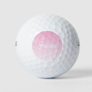 (Bearbeitbare) Hellrosa-Farb-Ombre und Ihr Text Golfball