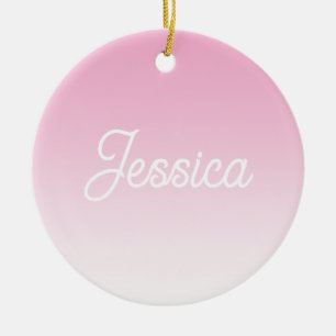 (Bearbeitbare) Hellrosa-Farb-Ombre und Ihr Text Keramik Ornament