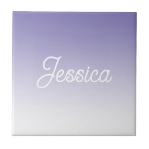 (Bearbeitbare) Hellviolette Ombre-Farbe & Ihr Text Fliese