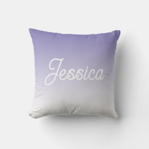 (Bearbeitbare) Hellviolette Ombre-Farbe & Ihr Text Kissen