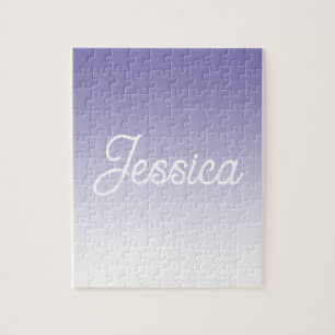 (Bearbeitbare) Hellviolette Ombre-Farbe & Ihr Text Puzzle