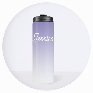 (Bearbeitbare) Hellviolette Ombre-Farbe & Ihr Text Thermosbecher