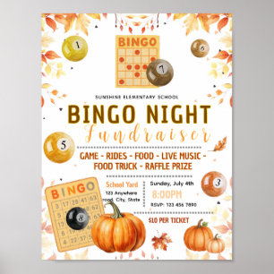 Bearbeitbare Herbst-Bingo-Fundraiser-Flugblatt Poster