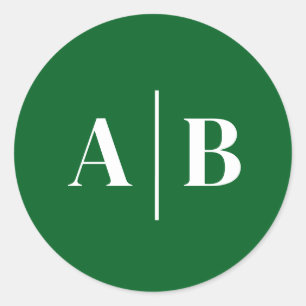 Bearbeitbare Hintergrundfarbe Hochzeitsmonogramm Runder Aufkleber