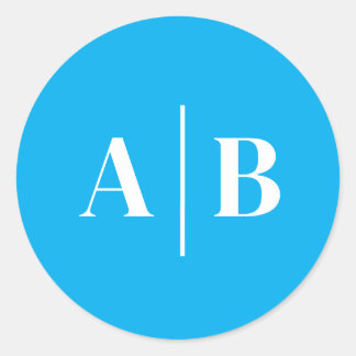 Bearbeitbare Hintergrundfarbe Hochzeitsmonogramm Runder Aufkleber