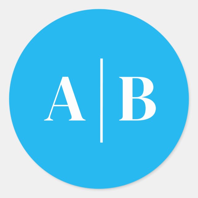 Bearbeitbare Hintergrundfarbe Hochzeitsmonogramm Runder Aufkleber (Vorderseite)