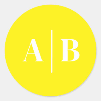 Bearbeitbare Hintergrundfarbe Hochzeitsmonogramm Runder Aufkleber