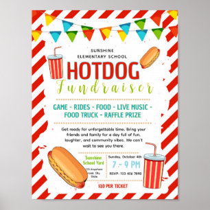 Bearbeitbare Hotdog-Spendenaktion-Flugblatt Poster