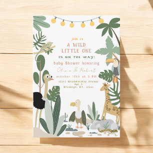 Bearbeitbare Jungle Safari Baby Shower Einladung
