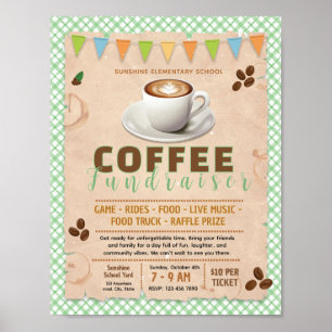 Bearbeitbare Kaffee-Spendenflyer Poster