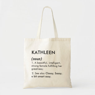 Bearbeitbare Kathleen-Namensdefinition, benutzerde Tragetasche