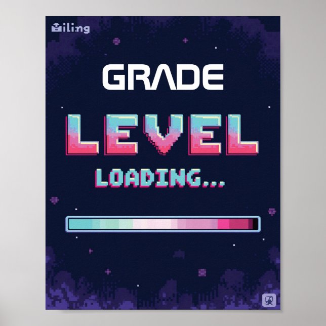 Bearbeitbare „Klassenstufe wird geladen“  Poster (Vorne)