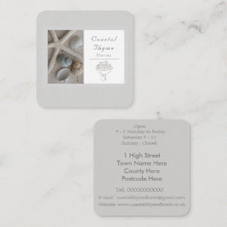 Bearbeitbare Küstenflorist-Branding-Logo-Vorlage Quadratische Visitenkarte