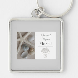 Bearbeitbare Küstenflorist-Branding-Logo-Vorlage Schlüsselanhänger