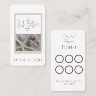 Bearbeitbare Küstenflorist-Branding-Logo-Vorlage Treuekarte