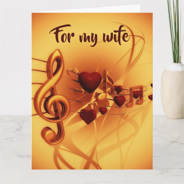 Bearbeitbare Liebe und Musik Karte (Vorderseite)