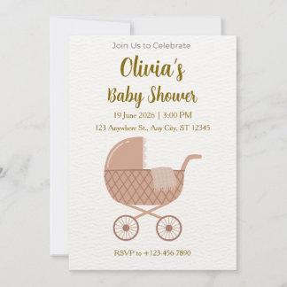 Bearbeitbare minimalistische Babyparty-Einladung  Einladung