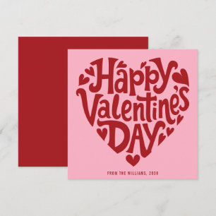 Bearbeitbare moderne Herzfarbe Frohen Valentinstag Feiertagskarte