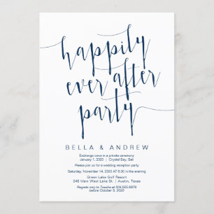 Bearbeitbare moderne Navy-Blau-Schrift, Hochzeitsf Einladung