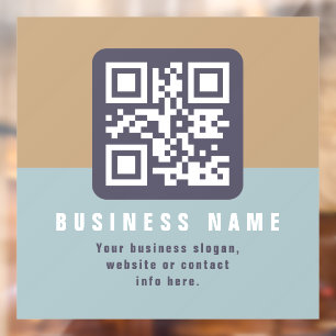 Bearbeitbare moderne QR-Code-Vorlage Gedämpfte F Fensteraufkleber