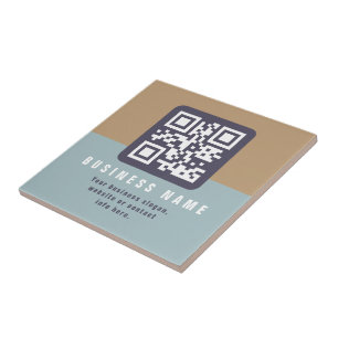 Bearbeitbare moderne QR-Code-Vorlage Gedämpfte F Fliese