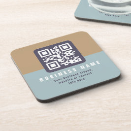 Bearbeitbare moderne QR-Code-Vorlage | Gedämpfte F Getränkeuntersetzer
