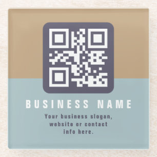 Bearbeitbare moderne QR-Code-Vorlage Gedämpfte F Glasuntersetzer