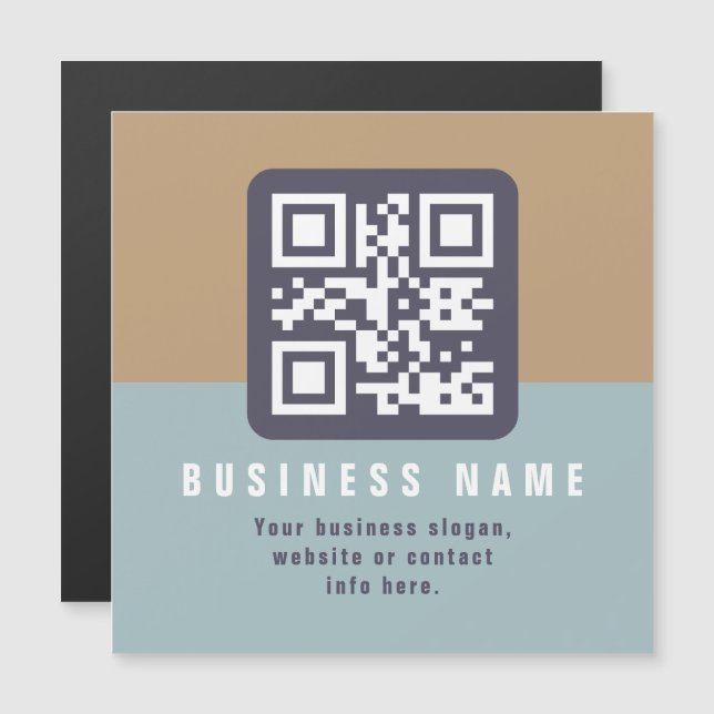 Bearbeitbare moderne QR-Code-Vorlage | Gedämpfte F Magnetkarte (Vorne/Hinten)
