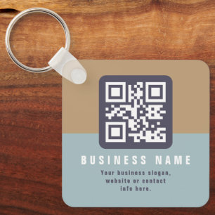 Bearbeitbare moderne QR-Code-Vorlage Gedämpfte F Schlüsselanhänger