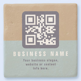 Bearbeitbare moderne QR-Code-Vorlage | gedämpfte F Steinuntersetzer