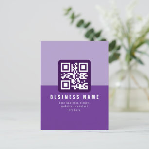 Bearbeitbare moderne QR-Code-Vorlage Lila-Töne Postkarte