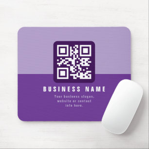 Bearbeitbare moderne QR-Code-Vorlage Violett Mousepad