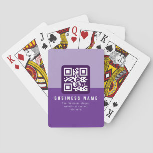 Bearbeitbare moderne QR-Code-Vorlage Violett Spielkarten