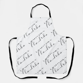 Bearbeitbare moderne Schrift Schwarz-Weiß-Muster-S Schürze