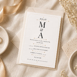 Bearbeitbare Monogramm-Minimal-Luxus-RSVP-Karte RSVP Karte